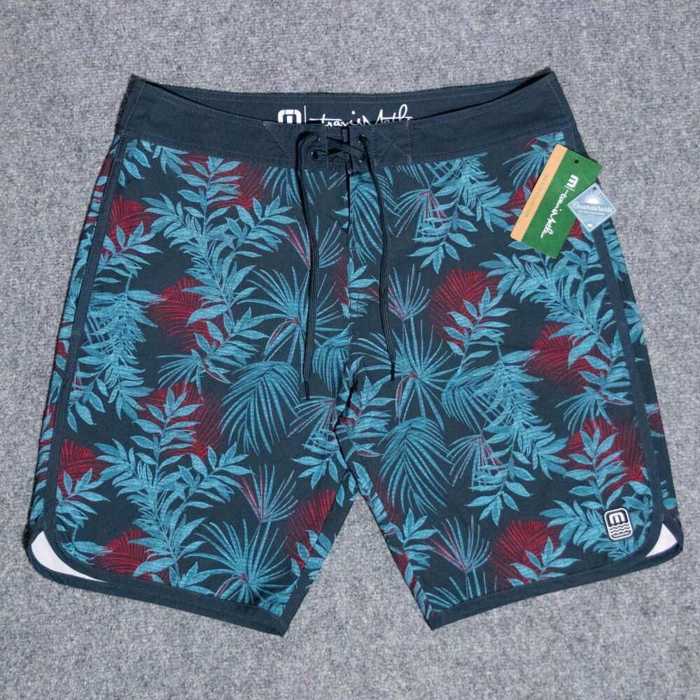 NWT Travis Mathew Party Hearty Board Shorts Men's 34 Floral Tropical Swim Trunks
